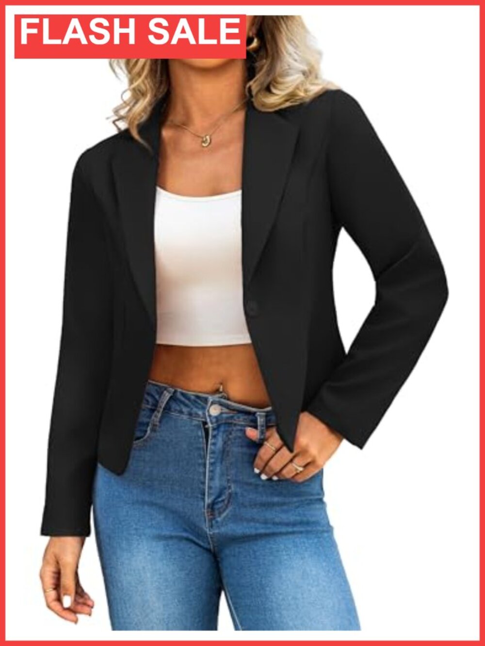 Cropped Blazer Lightweight Business Casual Jacket Machine Washable